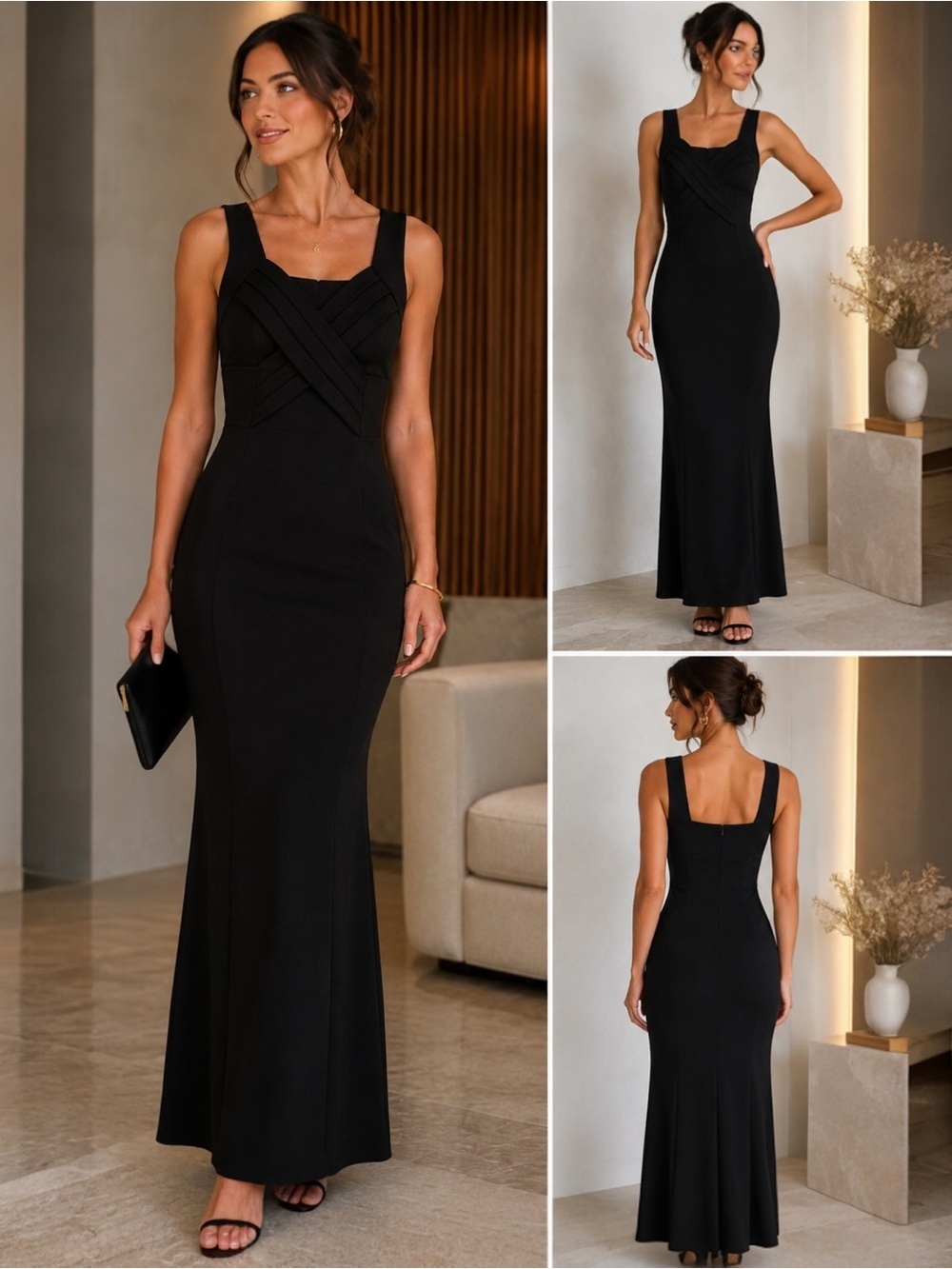 NWOT Vivid Aura Black Sheath Cocktail Dress Criss Cross Size 10